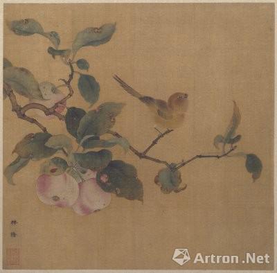 南宋 林椿《果熟来禽图》 北京故宫博物院收藏 纵26.9cm,横27.2cm