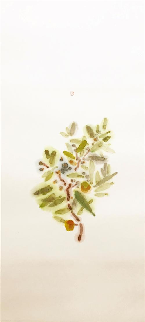 (梅一作品赏析:《暮烟凝碧》1m0.5m)