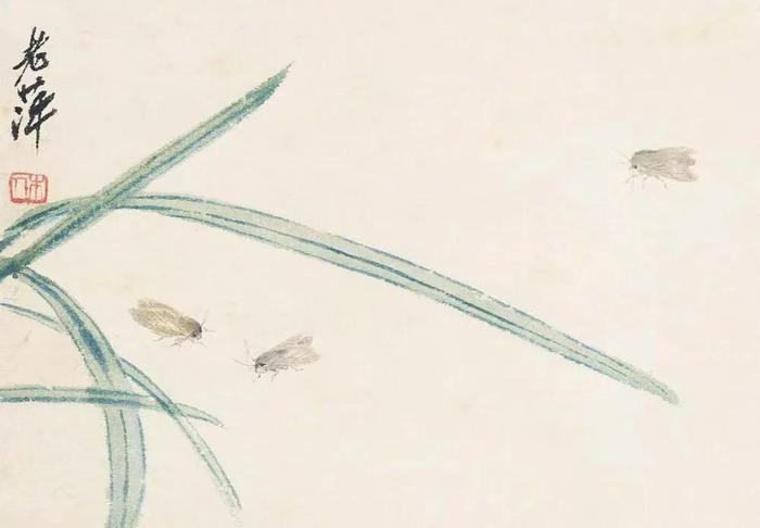 齐白石 草虫册页之三:三蛾图 北京画院藏