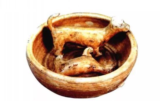 西晋婺州窑青釉狗圈,1975年浙江金华西晋墓出土,现藏金华市博物馆