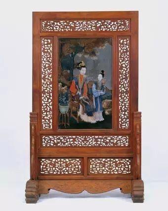 黄花梨仕女观宝图屏风 明 高245.5cm,长150cm,宽78cm