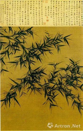 宋代文同《墨竹图》墨笔绢本 131.6×105.4厘米 台北故宫博物院藏