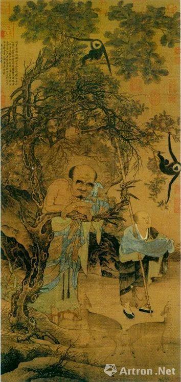 宋代刘松年《罗汉图》设色绢本立轴 117×55.8厘米 台北故宫博物院藏