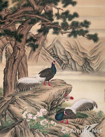 马晋临摹的《火鸡图》(锦鸡)不再是学金廷标的典型手法,而是学郎世宁