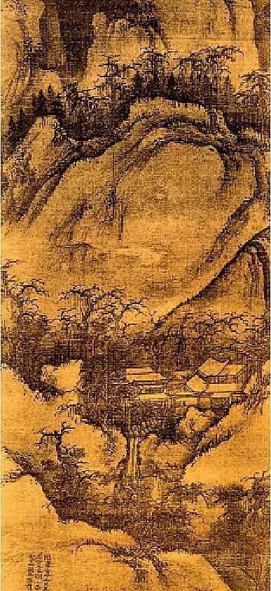 关山春雪图(局部):郭熙作,台北故宫博物院藏。