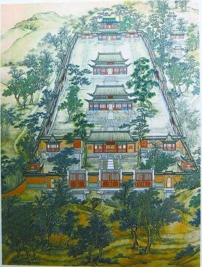 清代画家关槐所绘《龙虎山鸟瞰图》