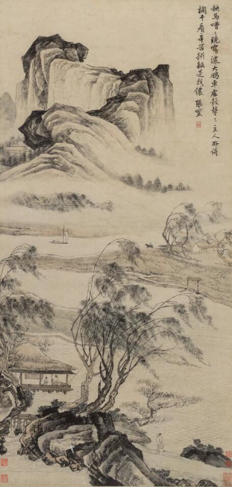 张灵《看耕图》 水墨纸本 立轴 估价:160,000-220,000美元