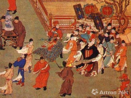 《武后行从图》张萱,长159厘米,宽80.9厘米