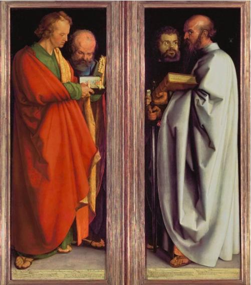 阿尔布雷希特·丢勒(Albrecht Dürer),《四个使徒》(The Four Apostles),1526。图片: courtesy Wikimedia Commons