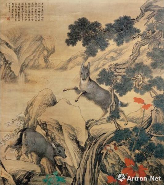 郎世宁、金廷标合绘《青羊图》南美洲私人藏