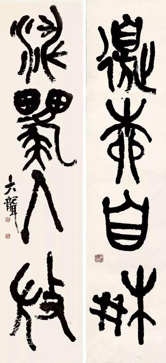 吴昌硕晚年篆书(石鼓文)书法,安吉吴昌硕纪念馆藏