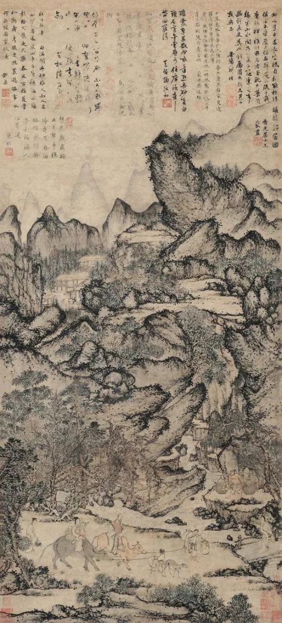 王蒙扛鼎之作《稚川移居图》(成交价4亿元)立轴 设色纸本 成交价4.025亿元