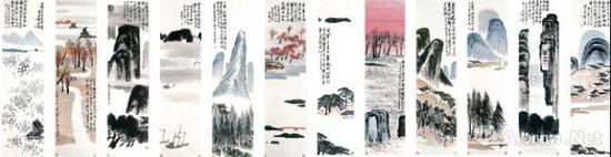 齐白石 《山水十二屏》