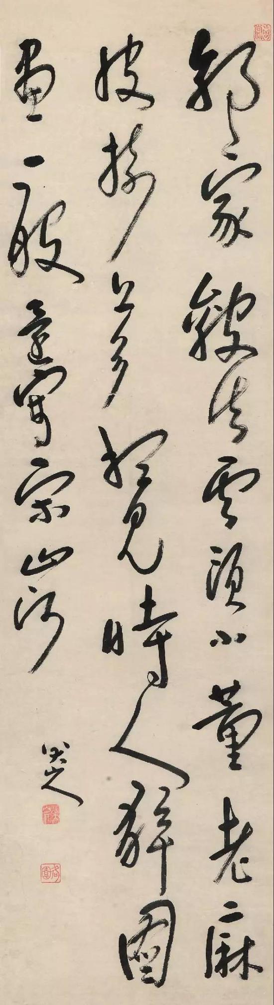 清 八大山人 草书七绝诗 立轴 水墨纸本 成交价3450万元