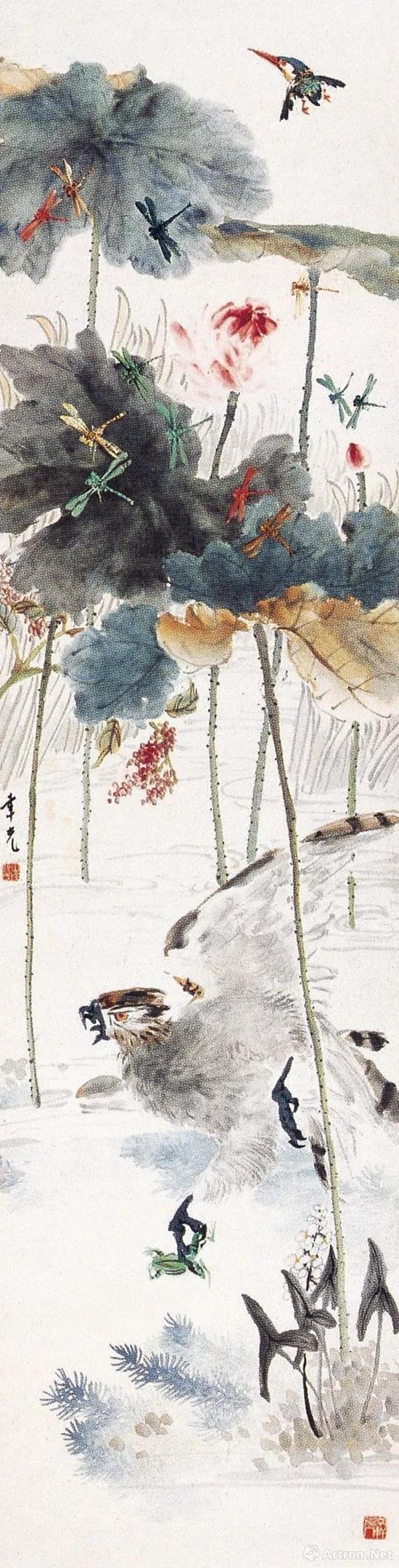 金城 《临盛子昭渔乐图》 1919年作 立轴 131.5×54厘米 水墨纸本
