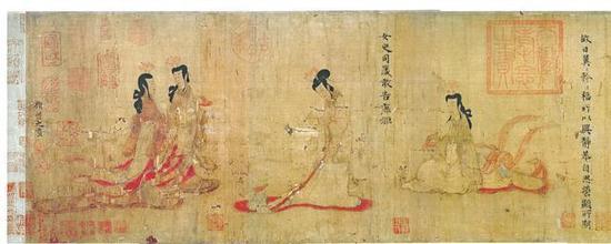 晋 顾恺之 女史箴图局部(唐摹本) 绢本设色 大英博物馆藏