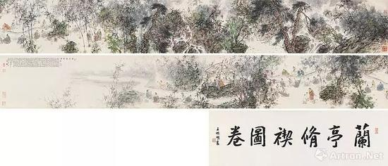 ▲王明明 兰亭修禊图卷 手卷 成交价:1090.25万港币