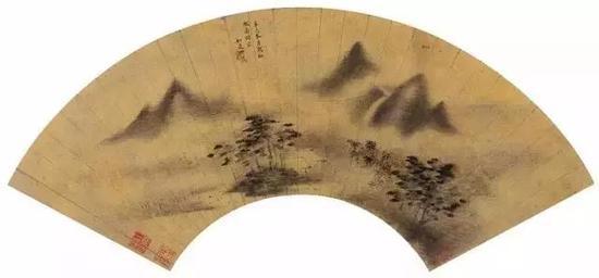 柳如是《烟雨山村》