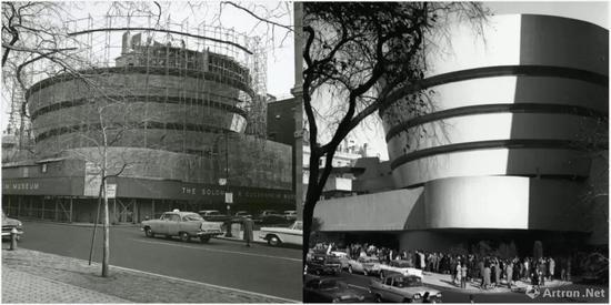 左图为1959年建设中的古根海姆( Photo: William H.Short)