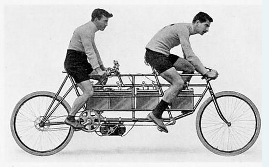 ▲1897年,Humber双人电动自行车