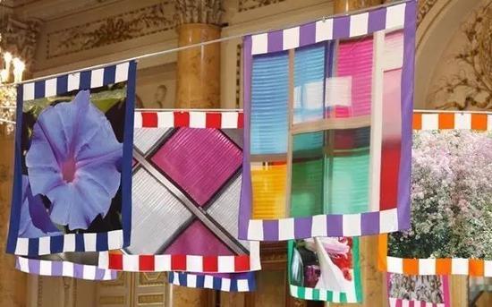 爱马仕把法国艺术家布莱纳(DanielBuren)的摄影作品打造成方巾图案