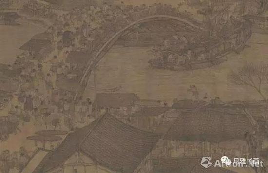 明本《清明上河图》中船舶顺利通过虹桥的情景(图6)