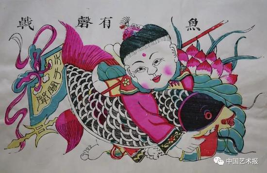 吉庆有余 邰立平复制 凤翔木版年画