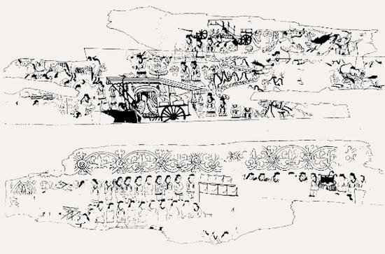 图1 山西大同智家堡沙场北魏墓棺板画