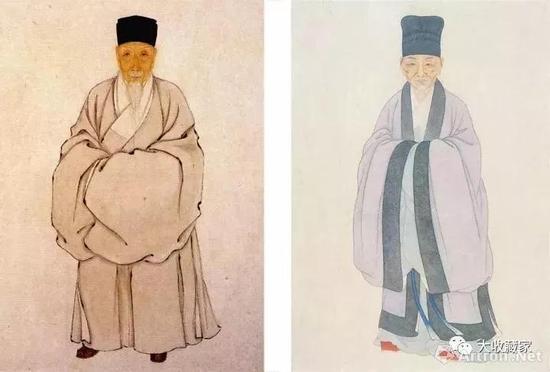 陈继儒(左)与董其昌(右)像