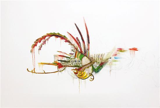 梅一作品:《鸾翔凤翥》110cm×70cm