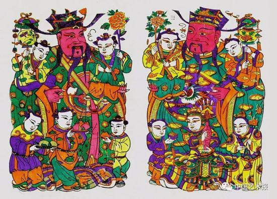 五子登科 开封年画博物馆任鹤林整理复刻