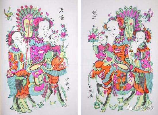 天仙送子 邰立平复制 凤翔木版年画