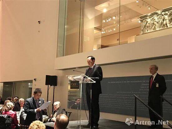 陕西省文物局副局长钱继奎在《辉煌大秦:兵马俑》开幕致辞,美国弗吉尼亚艺术馆