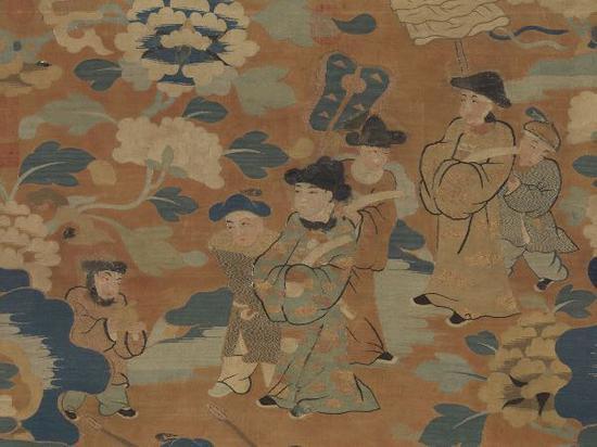 传 宋 缂丝 新韶婴戏(局部)