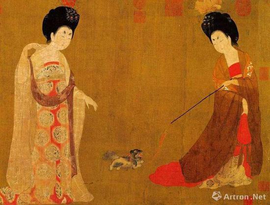 《簪花仕女图》局部