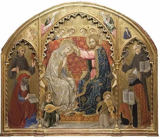© Su concessione del Ministero dei beni e delle Attività culturali e del turismo- Polo Museale della Toscana。 Foto Archivio Pinacoteca Nazionale di Siena 萨诺皮埃特罗 《圣母加冕》 1450—1460 意大利锡耶纳国家美术馆藏