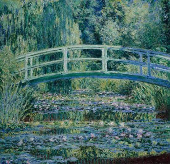 Claude Monet, Water Lilies and Japanese Bridge (1899) Photo: Princeton University Art Museum via Wikimedia Commons