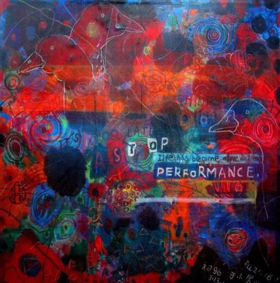 “图鸦”系列NO29-三只鹅 || 综合材料 | 160cm x 160cm | 2016