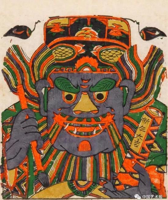 新年大吉(钟馗) 开封年画博物馆任鹤林复制