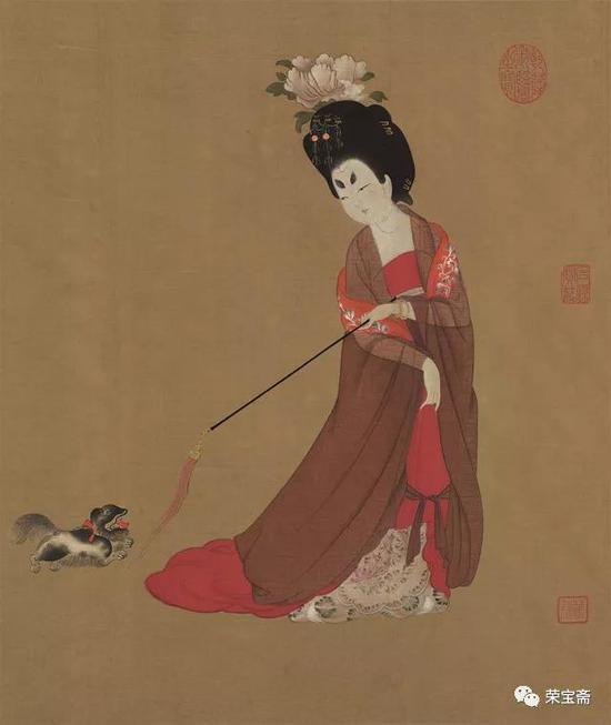 荣宝制作《唐代·周昉 簪花仕女图》(局部)