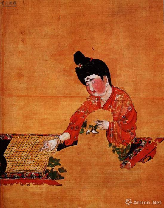 唐《弈棋仕女图》绢本设色 62.3厘米横54.2厘米