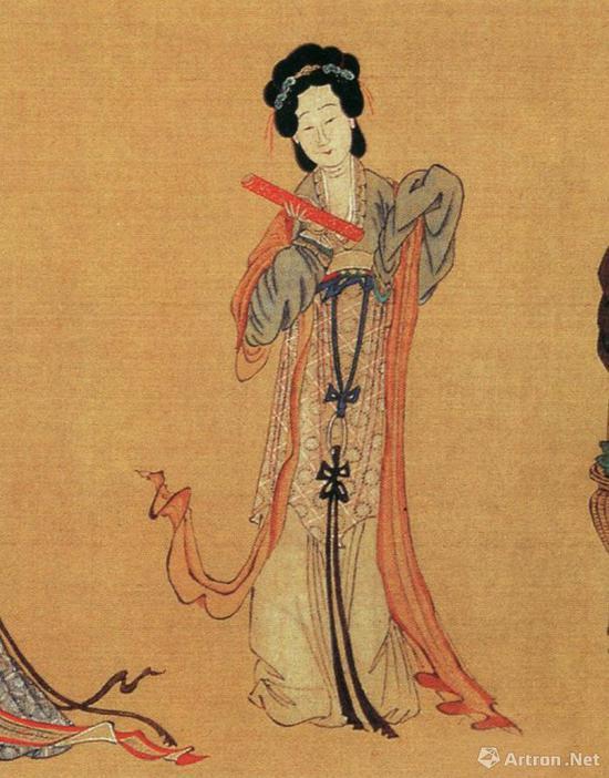 仇英《千秋绝艳图》局部:中国古代美女只南齐钱塘第一名伎苏小小
