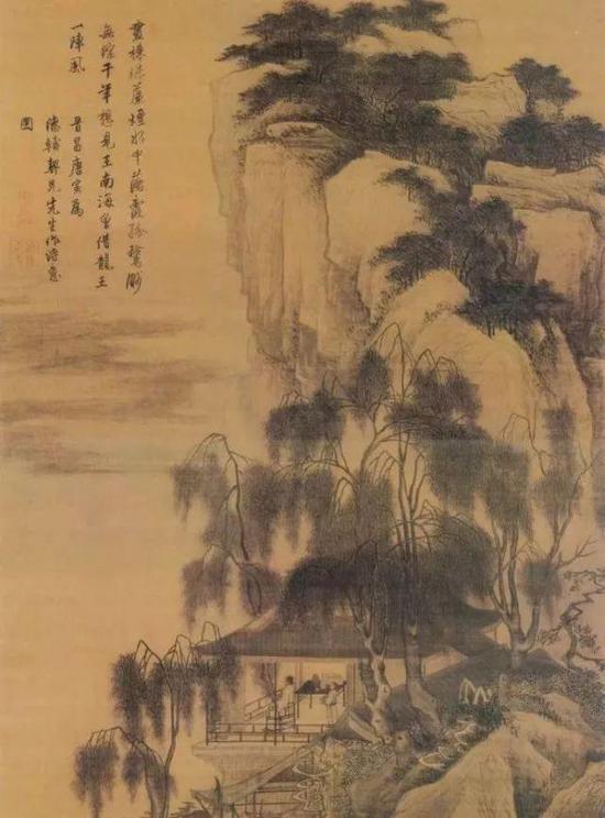 唐寅《落霞孤鹜图》