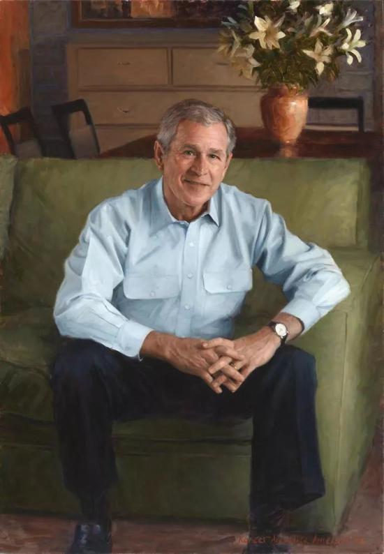 Robert A。 Anderson为乔治沃克布什(George W。 Bush)创作的肖像,2006。图片:Courtesy of the National Portrait Gallery