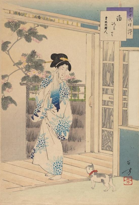 Toshikata Mizuno, After the Bath: Woman of the Kansei Era (1893) (Photo: The Metropolitan Museum of Art via Wikimedia Commons)