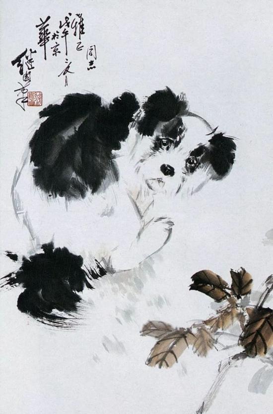 戊午(1978)年作 狗 立轴