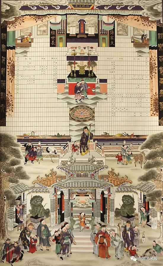 家堂 吕蓁立绘制 高密扑灰年画