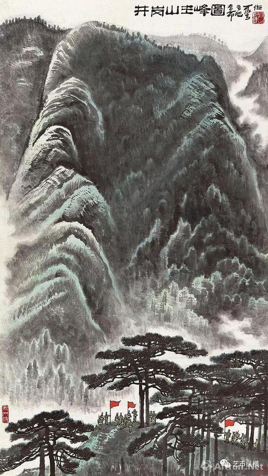 李可染 《井岗山主峰图》124×69 cm 成交价:RMB 3703万元 北京荣宝2017年秋季艺术品拍卖会