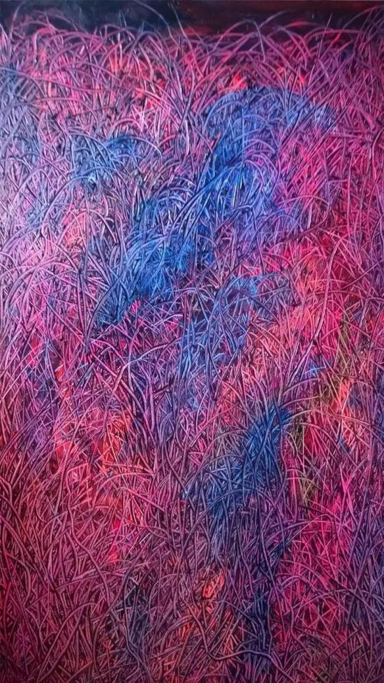 红蓝的草地 ||| 60cm x 100cm | 2016
