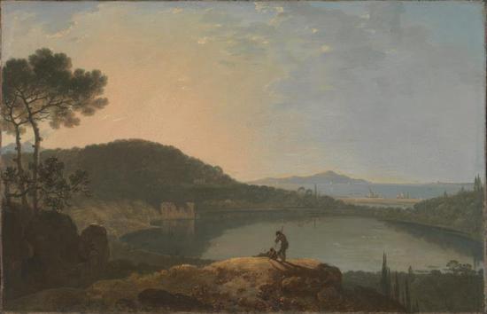 理查德·威尔逊 阿佛纳斯湖和卡普里岛 约1760 布面油画 470×724 mm 泰特:1847年罗伯特·弗农赠送